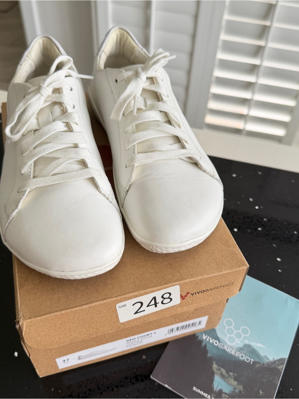 Vivobarefoot Geo Court 
Bright White Leather